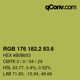 カラーコード: RGB 176 182.2 83.6 | qconv.com