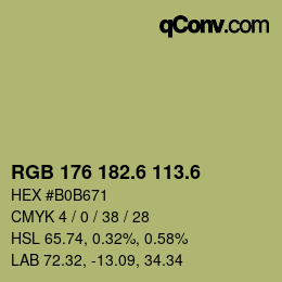 カラーコード: RGB 176 182.6 113.6 | qconv.com
