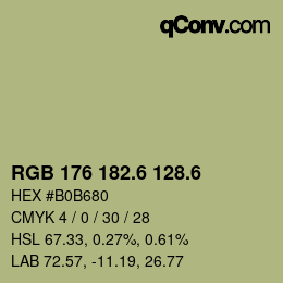 カラーコード: RGB 176 182.6 128.6 | qconv.com