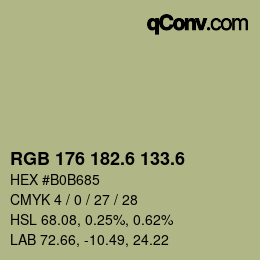 カラーコード: RGB 176 182.6 133.6 | qconv.com