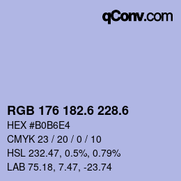 カラーコード: RGB 176 182.6 228.6 | qconv.com