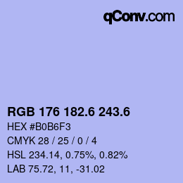 カラーコード: RGB 176 182.6 243.6 | qconv.com