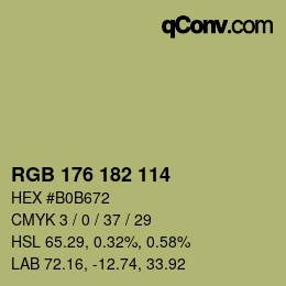 颜色代码: RGB 176 182 114 | qconv.com