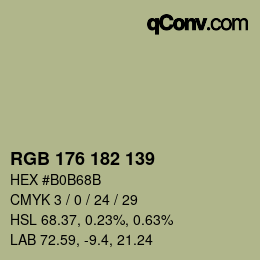 Código de color: RGB 176 182 139 | qconv.com