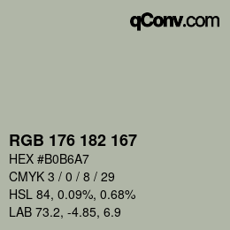 Farbcode: RGB 176 182 167 | qconv.com