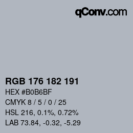颜色代码: RGB 176 182 191 | qconv.com