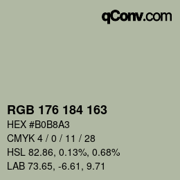 Farbcode: RGB 176 184 163 | qconv.com