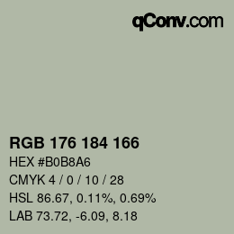 Farbcode: RGB 176 184 166 | qconv.com