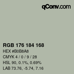Farbcode: RGB 176 184 168 | qconv.com