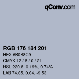 Farbcode: RGB 176 184 201 | qconv.com