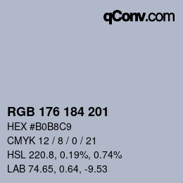 Color code: RGB 176 184 201 | qconv.com