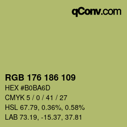 Farbcode: RGB 176 186 109 | qconv.com