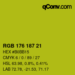 Color code: RGB 176 187 21 | qconv.com