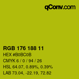 颜色代码: RGB 176 188 11 | qconv.com