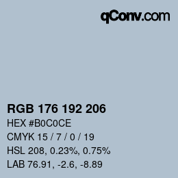 Color code: RGB 176 192 206 | qconv.com