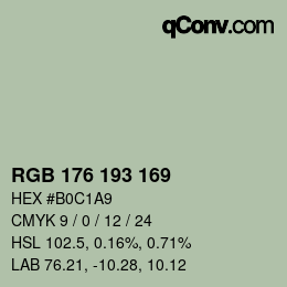 Código de color: RGB 176 193 169 | qconv.com