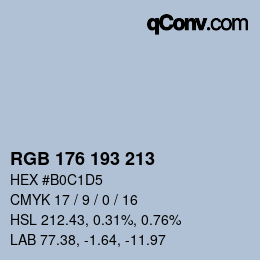 Farbcode: RGB 176 193 213 | qconv.com