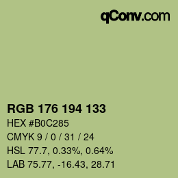Código de color: RGB 176 194 133 | qconv.com