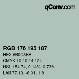 カラーコード: RGB 176 195 187 | qconv.com