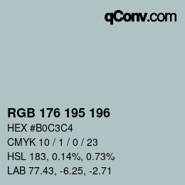 Color code: RGB 176 195 196 | qconv.com