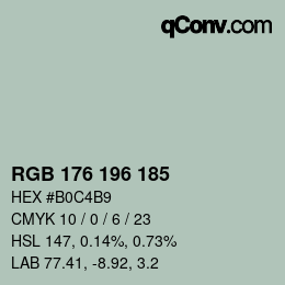 颜色代码: RGB 176 196 185 | qconv.com
