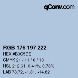 Color code: RGB 176 197 222 | qconv.com