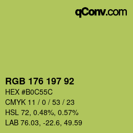 カラーコード: RGB 176 197 92 | qconv.com