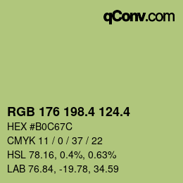 カラーコード: RGB 176 198.4 124.4 | qconv.com