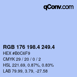 カラーコード: RGB 176 198.4 249.4 | qconv.com