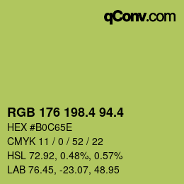 カラーコード: RGB 176 198.4 94.4 | qconv.com