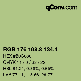 カラーコード: RGB 176 198.8 134.4 | qconv.com