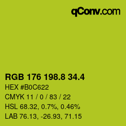 カラーコード: RGB 176 198.8 34.4 | qconv.com