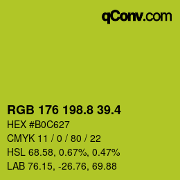 カラーコード: RGB 176 198.8 39.4 | qconv.com