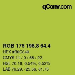カラーコード: RGB 176 198.8 64.4 | qconv.com