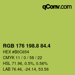 カラーコード: RGB 176 198.8 84.4 | qconv.com
