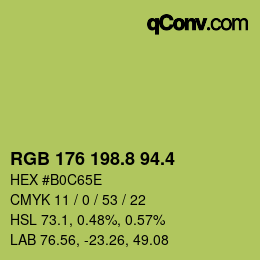 カラーコード: RGB 176 198.8 94.4 | qconv.com