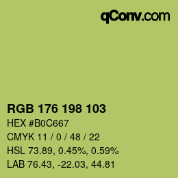 颜色代码: RGB 176 198 103 | qconv.com