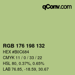 Color code: RGB 176 198 132 | qconv.com