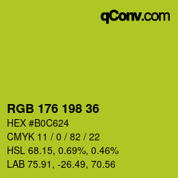 カラーコード: RGB 176 198 36 | qconv.com
