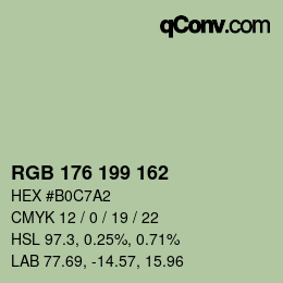 Color code: RGB 176 199 162 | qconv.com