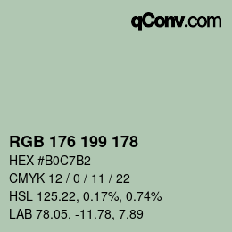 カラーコード: RGB 176 199 178 | qconv.com