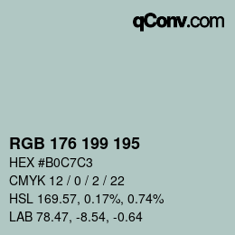 Color code: RGB 176 199 195 | qconv.com