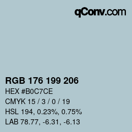 Color code: RGB 176 199 206 | qconv.com