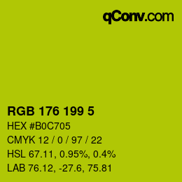 Color code: RGB 176 199 5 | qconv.com