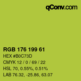 Color code: RGB 176 199 61 | qconv.com