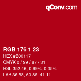 Color code: RGB 176 1 23 | qconv.com