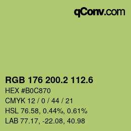 カラーコード: RGB 176 200.2 112.6 | qconv.com