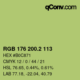 カラーコード: RGB 176 200.2 113 | qconv.com