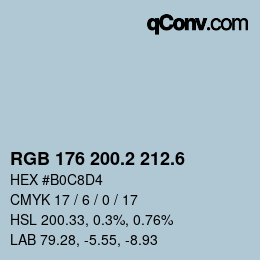 カラーコード: RGB 176 200.2 212.6 | qconv.com