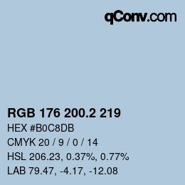 カラーコード: RGB 176 200.2 219 | qconv.com